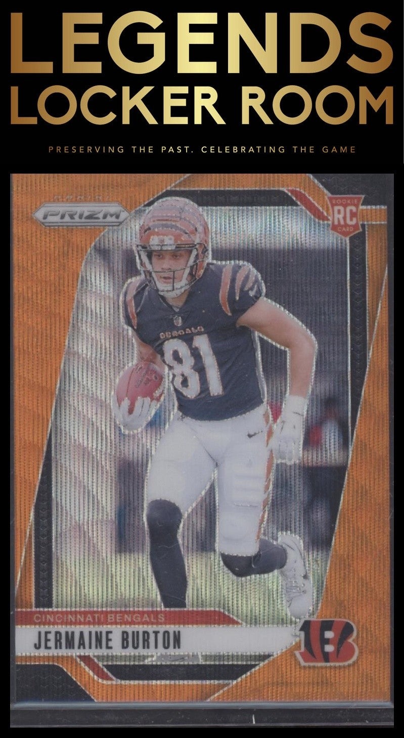 2024 Panini Prizm #350 Jermaine Burton Orange Wave #/60