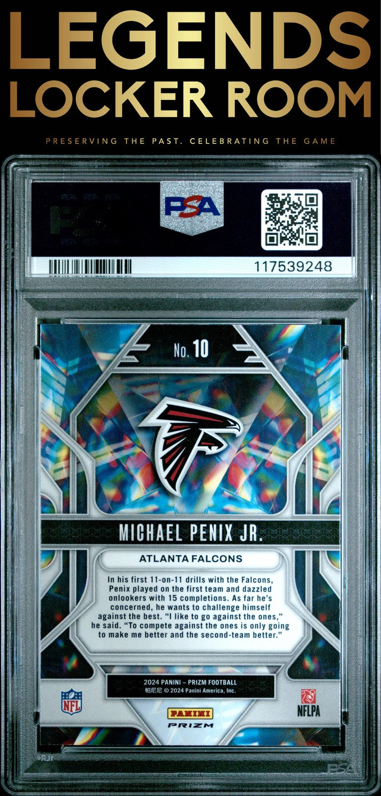 2024 Panini Prizm Prizmatic #10 Michael Penix Jr. Prizmatic-Silver Prizm PSA 10