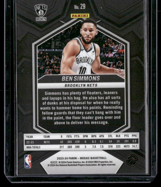 2023-24 Panini Mosaic #29 Ben Simmons