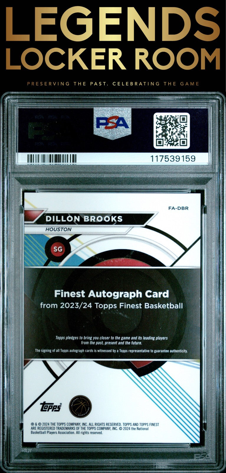 2023 Topps Finest Autographs Dillon Brooks Gold Geo 50/50 PSA 10