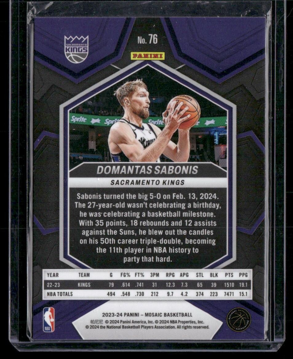 2023-24 Panini Mosaic #76 Domantas Sabonis