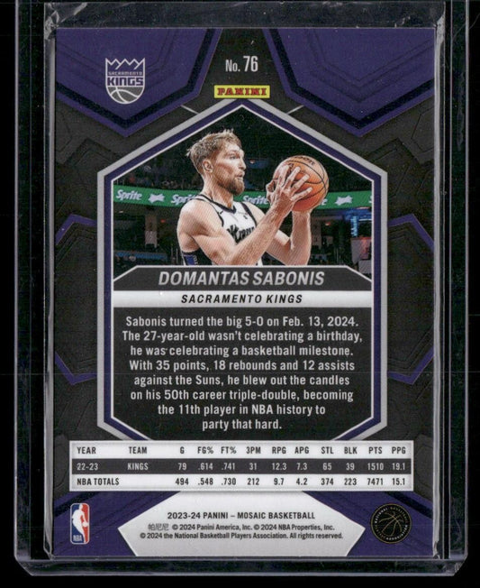 2023-24 Panini Mosaic #76 Domantas Sabonis