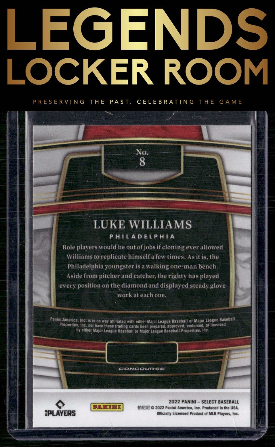 2022 Panini Select #8 Luke Williams Blue Retail Base