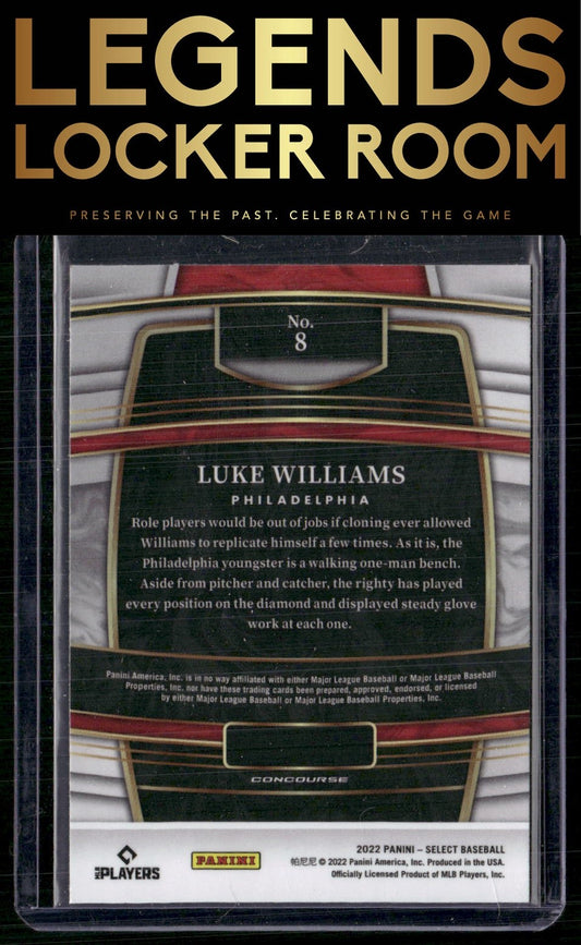 2022 Panini Select #8 Luke Williams Blue Retail Base
