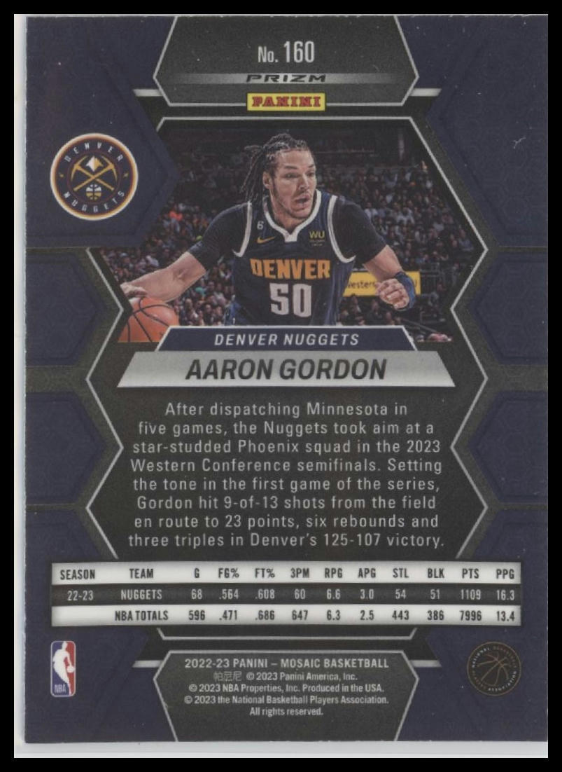 2022-23 Panini Mosaic #160 Aaron Gordon Green