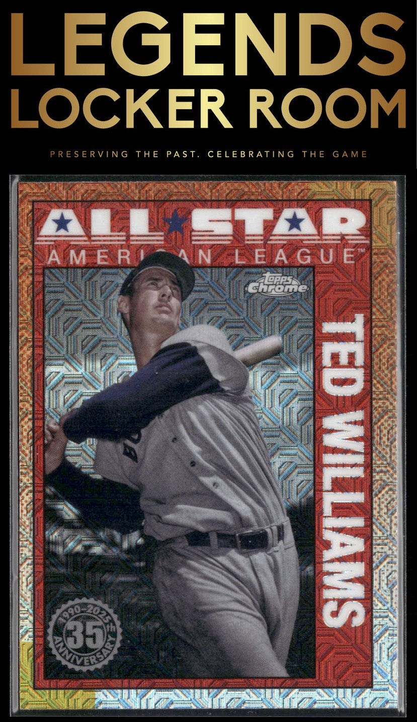 2025 Topps Ted Williams 1990 Topps Baseball 35th Chrome All-Stars Mojo