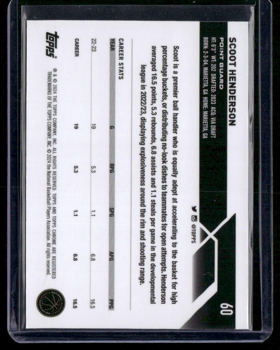 2023-24 Topps Chrome #60 Scoot Henderson