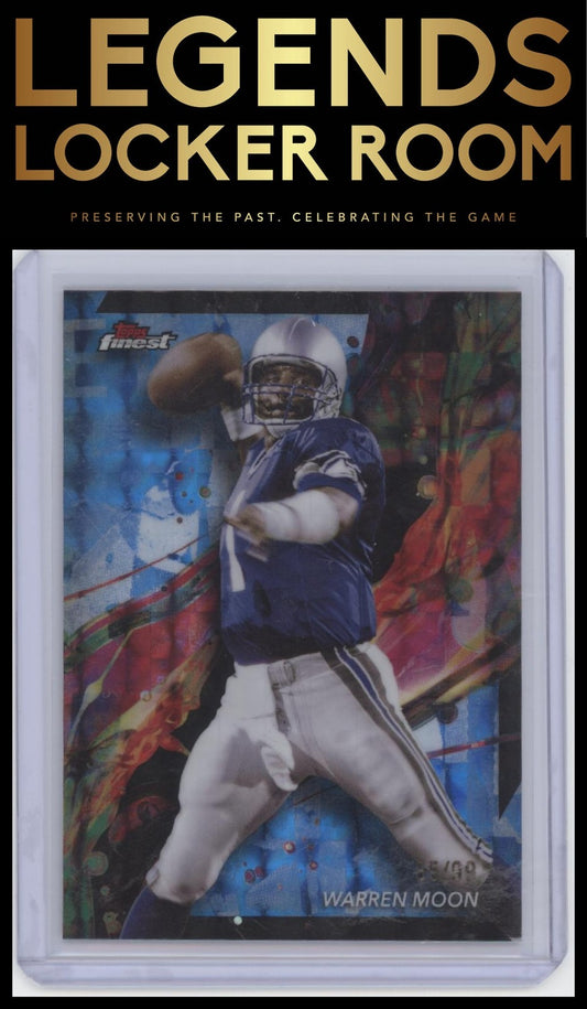 2024 Finest #30 Warren Moon Blue Checkerboard Refractor #/99
