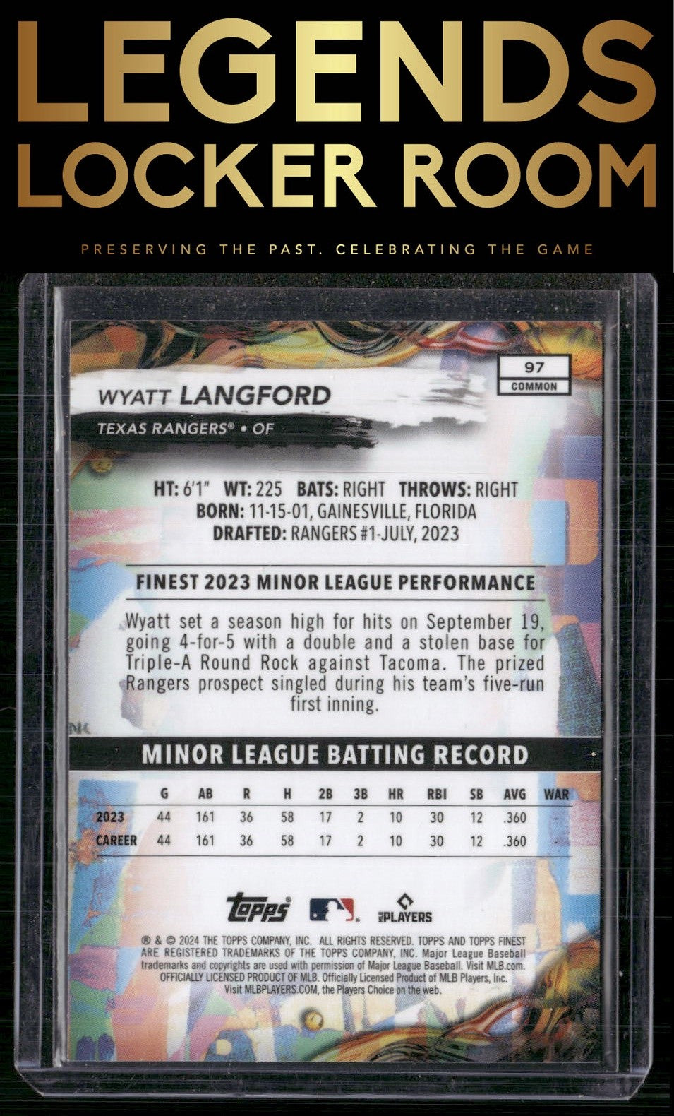 2024 Finest #97 Wyatt Langford