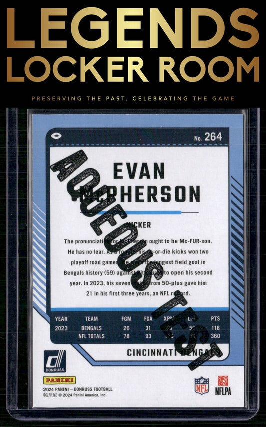 2024 Donruss #264 Evan McPherson Aqueous Test