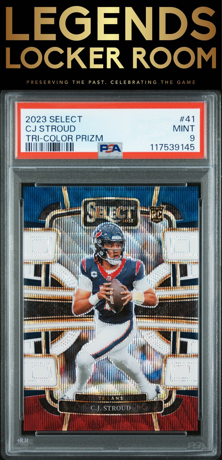 2023 Panini Select #41 Cj Stroud Tri-Color Prizm PSA 9