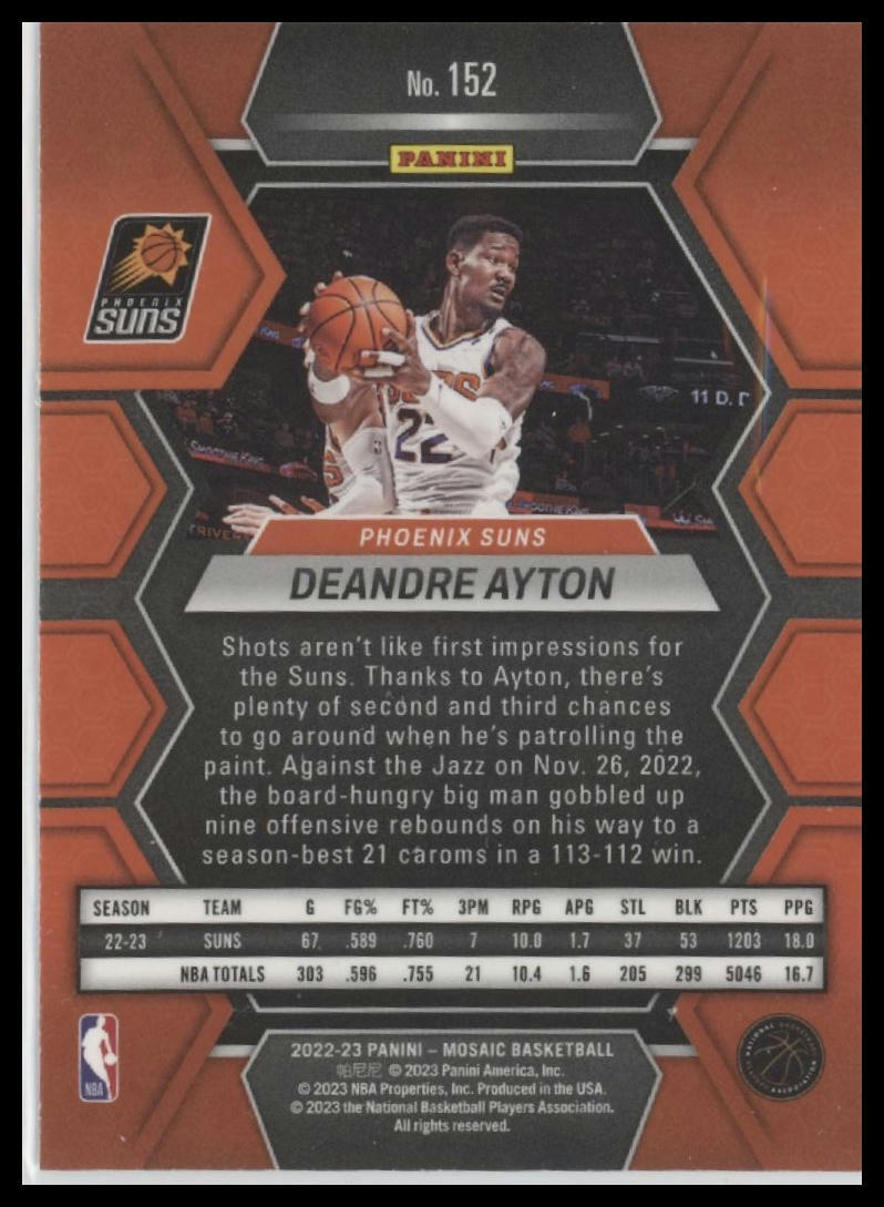 2022-23 Panini Mosaic #152 Deandre Ayton