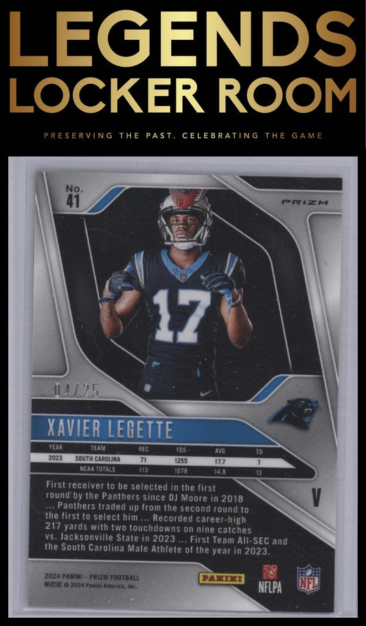 2024 Panini Prizm #41 Xavier Legette Rookie Variations Mojo Prizm