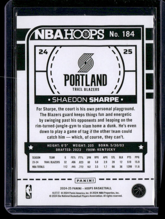 2024-25 Hoops #184 Shaedon Sharpe
