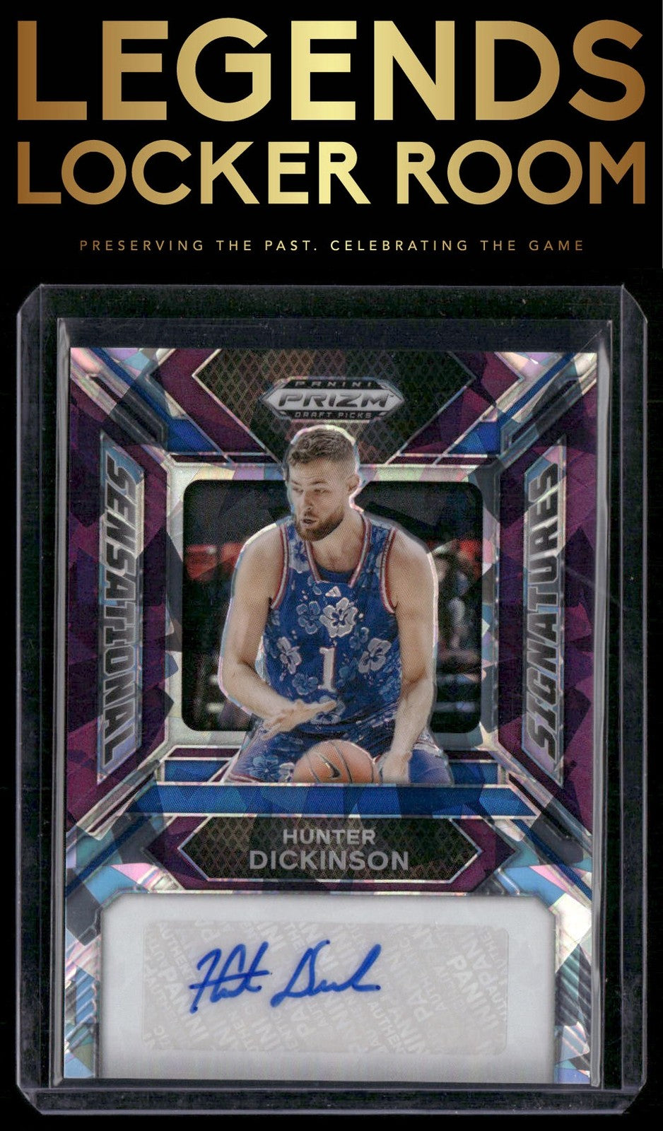 2024 Panini Prizm Draft Picks Hunter Dickinson Sensational Sig Purple Ice #/99