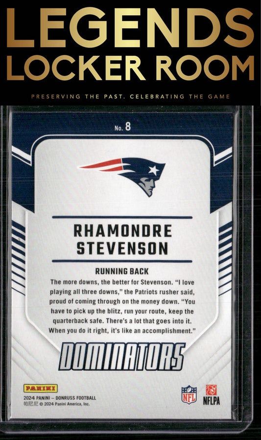 2024 Donruss #8 Rhamondre Stevenson Dominators