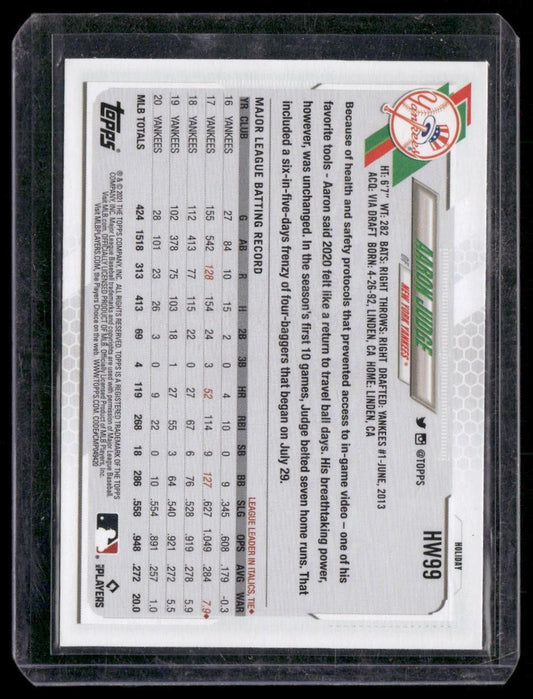 2021 Topps Holiday #HW99 Aaron Judge