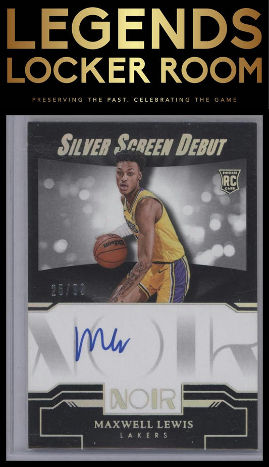 2023-24 Panini Noir #SSD-MXL Maxwell Lewis Silver Screen Debut Signatures #/99