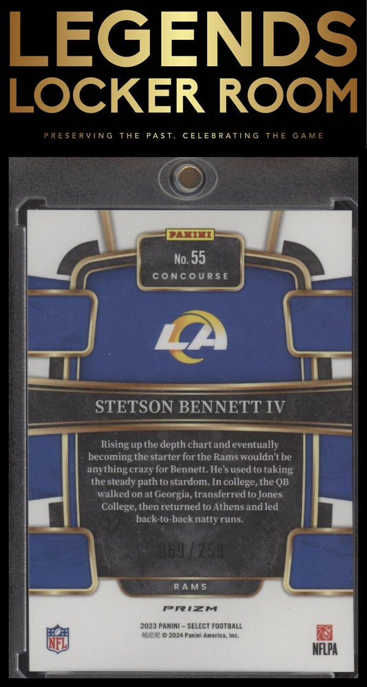 2023 Panini Select #55 Stetson Bennett IV Tri-Color Prizms #/259