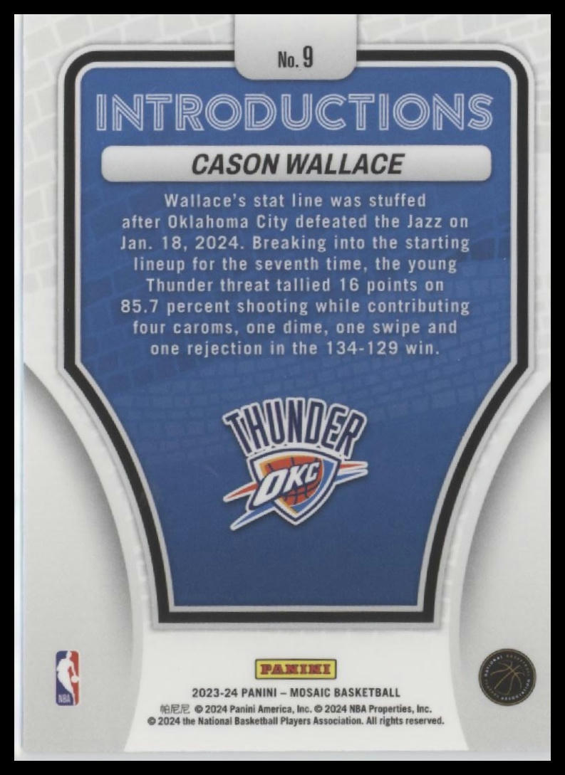 2023-24 Panini Mosaic Cason Wallace