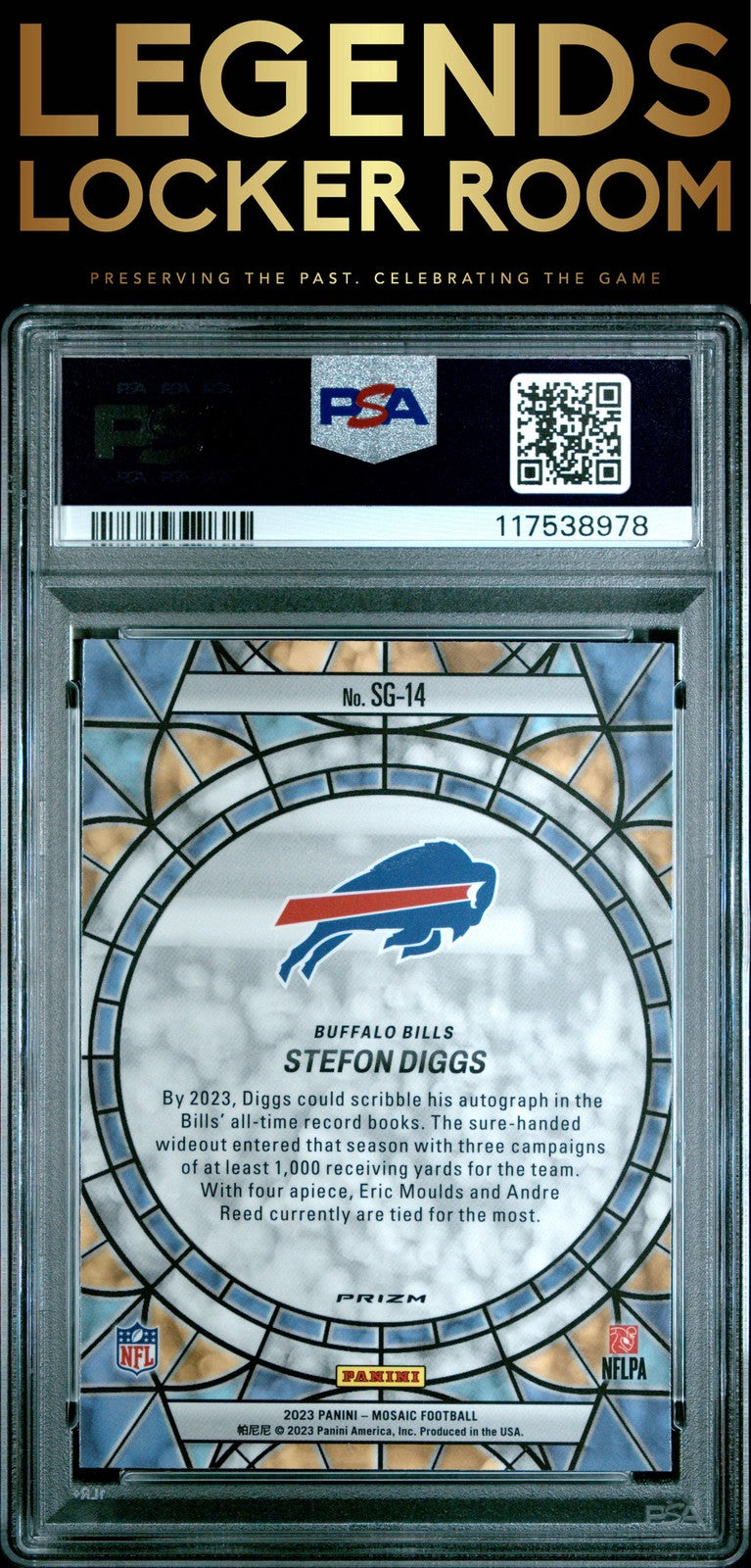 2023 Panini Mosaic Stained Glass #SG14 Stefon Diggs PSA 10