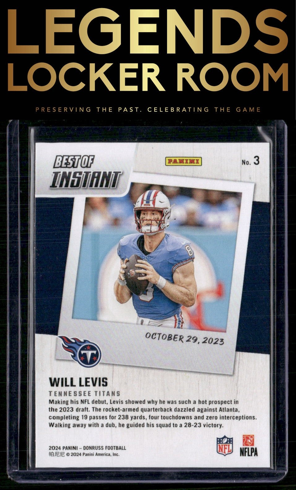 2024 Donruss #3 Will Levis Best of Panini Instant