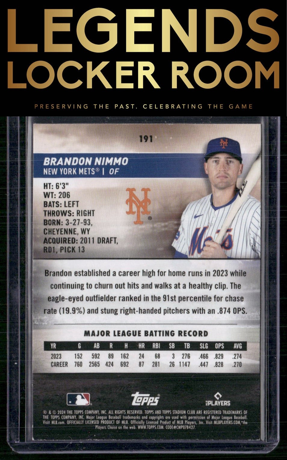 2024 Stadium Club #191 Brandon Nimmo Red Foil