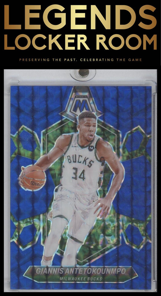 2023-24 Panini Mosaic #77 Giannis Antetokounmpo Blue #/199