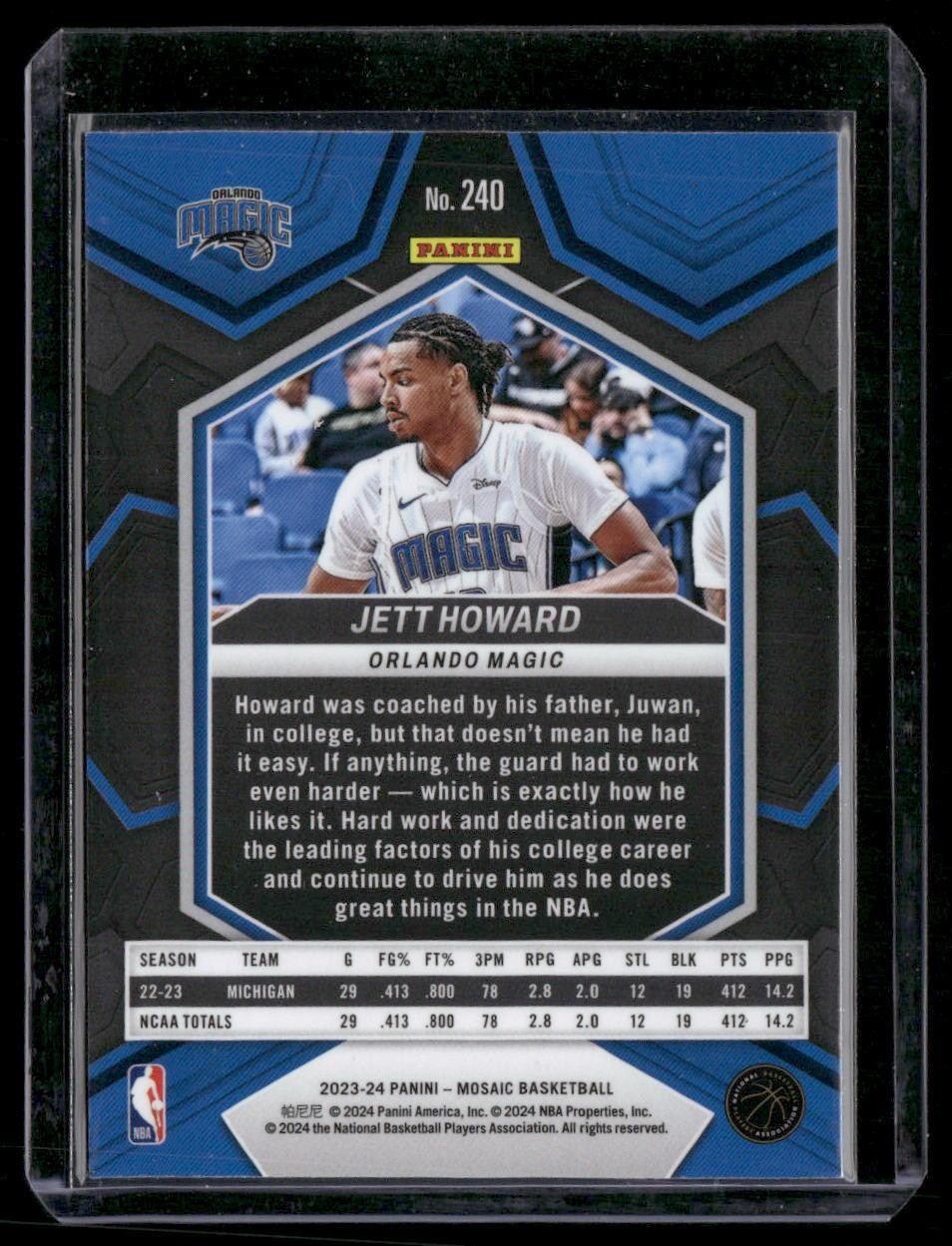 2023-24 Panini Mosaic #240 Jett Howard