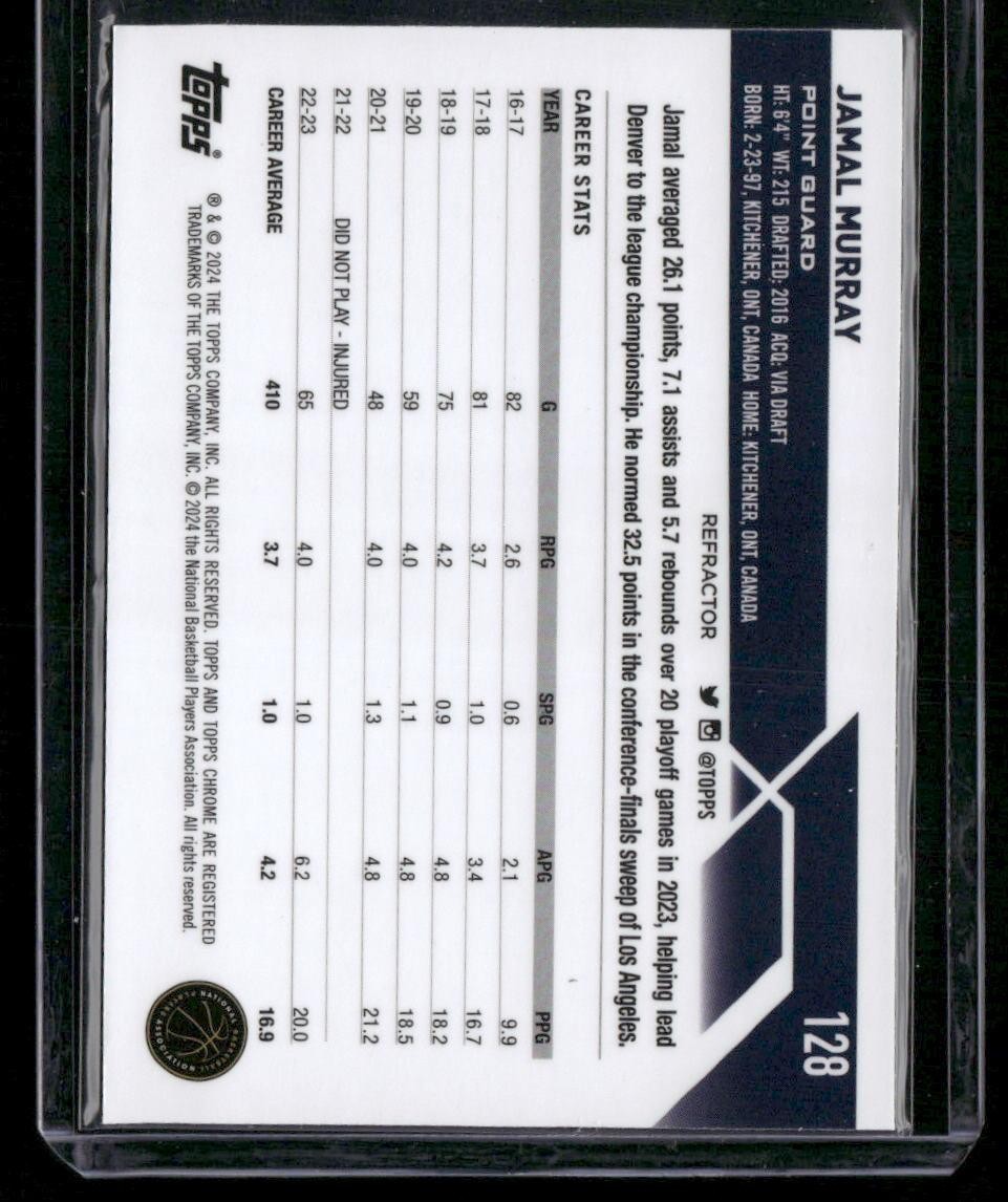 2023-24 Topps Chrome #128 Jamal Murray Refractors