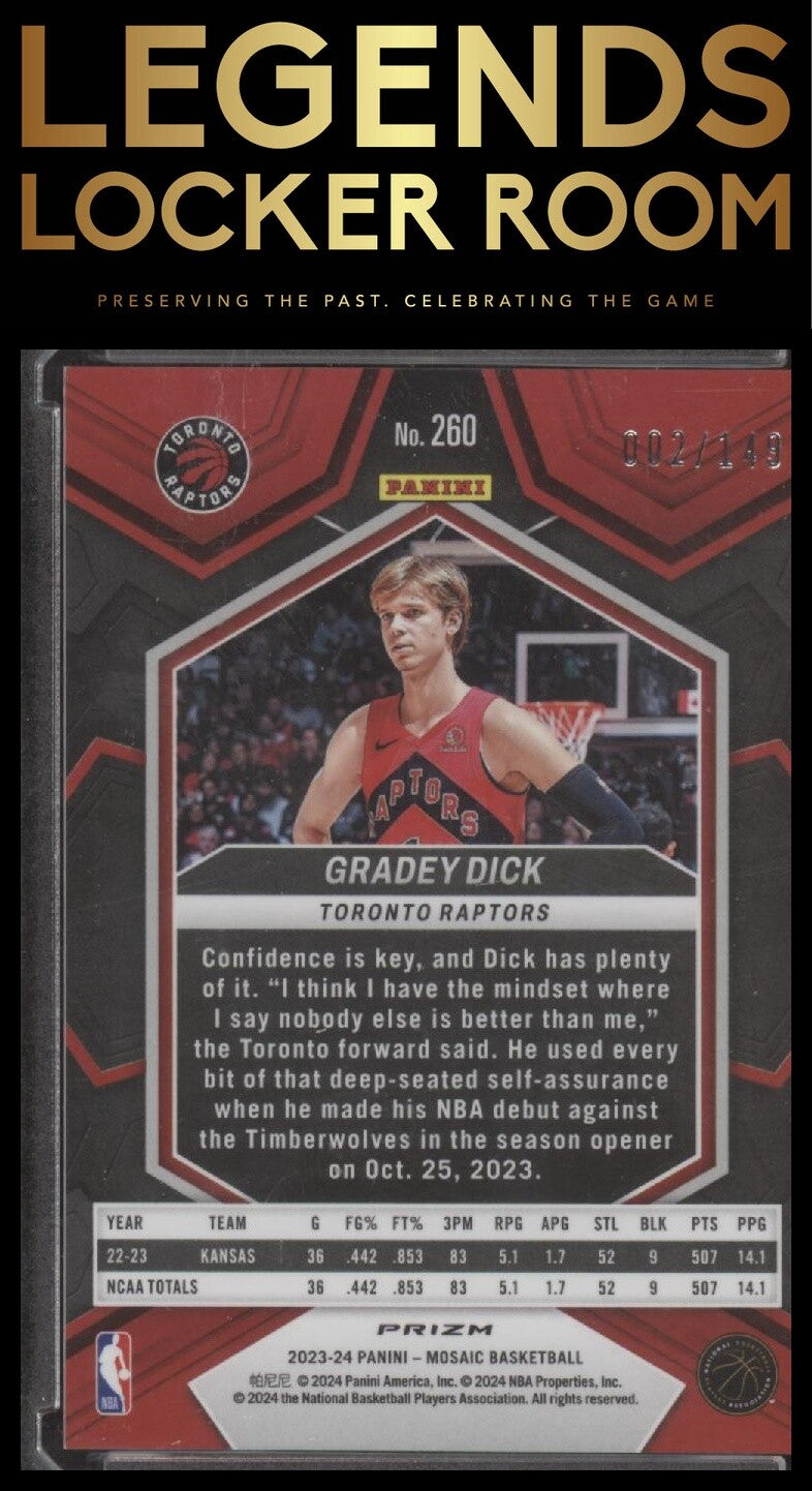 2023-24 Panini Mosaic #260 Gradey Dick Pink #/149