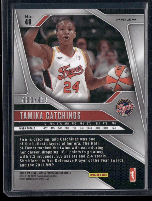 2024 Panini Prizm WNBA #40 Tamika Catchings Pulsar Prizms #/499