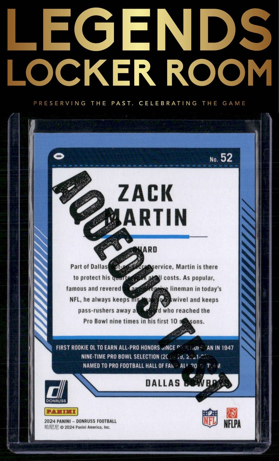 2024 Donruss #52 Zack Martin Aqueous Test