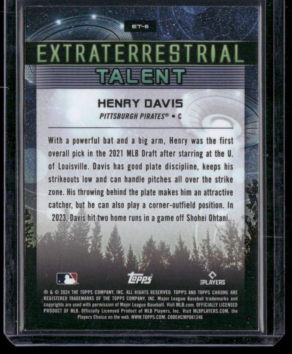2024 Topps Chrome Cosmic #ET-6 Henry Davis Extraterrestrial Talent
