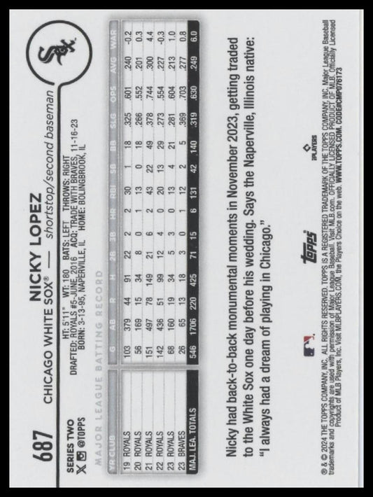 2024 Topps #687 Nicky Lopez
