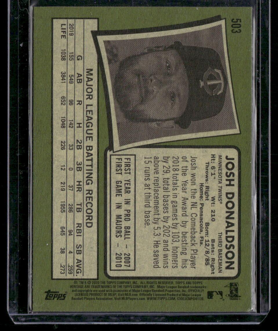 2020 Topps Heritage #503 Josh Donaldson Nickname - Bringer of Rain