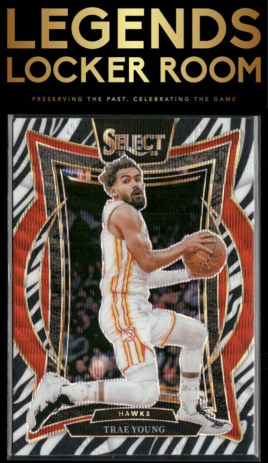 2024-25 Panini Select #63 Trae Young Zebra Prizm