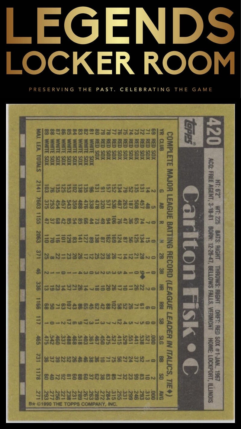 1990 Topps #420 Carlton Fisk