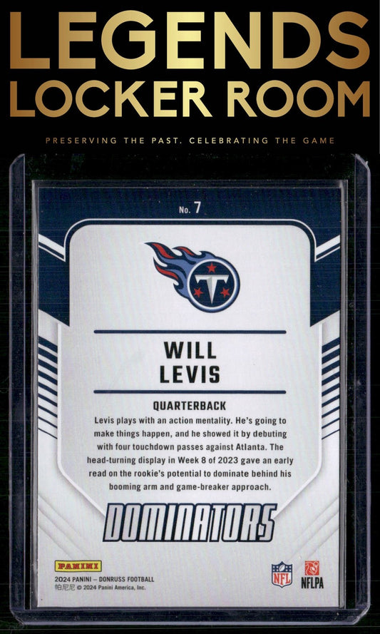2024 Donruss #7 Will Levis Dominators