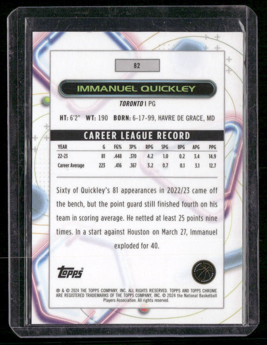 2023-24 Topps Chrome Cosmic Immanuel Quickley Orange Refractors #/25