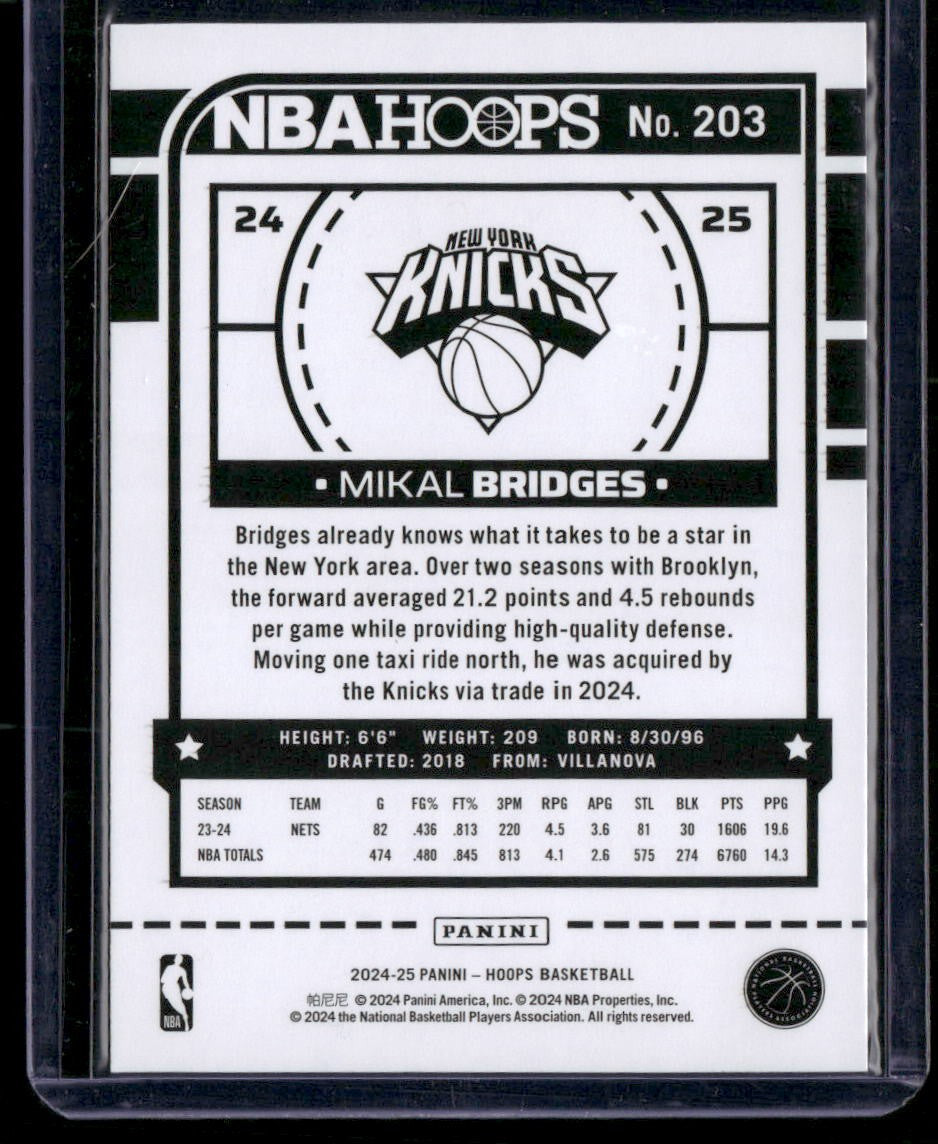 2024-25 Hoops #203 Mikal Bridges