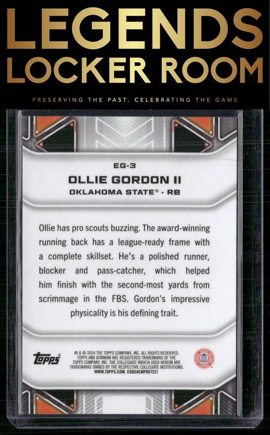 2024 Bowman University Best Ollie Gordon II Elements Red Geometric Refractor /10