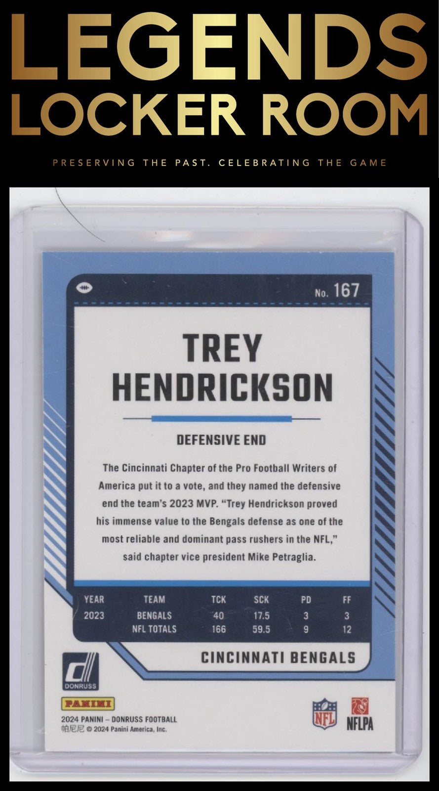 2024 Donruss #167 Trey Hendrickson Press Proof Silver #/100