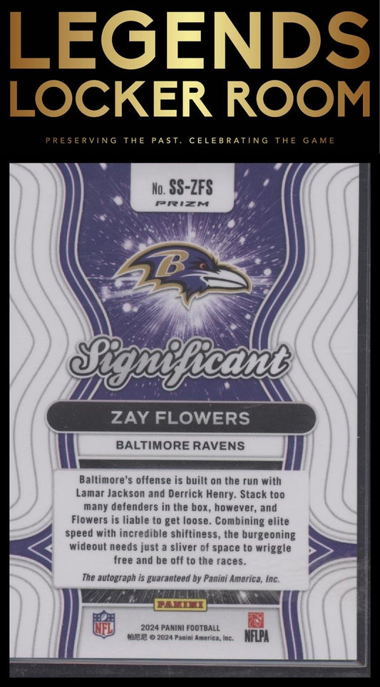 2024 Panini Prizm #SS-ZFS Zay Flowers Significant Signatures