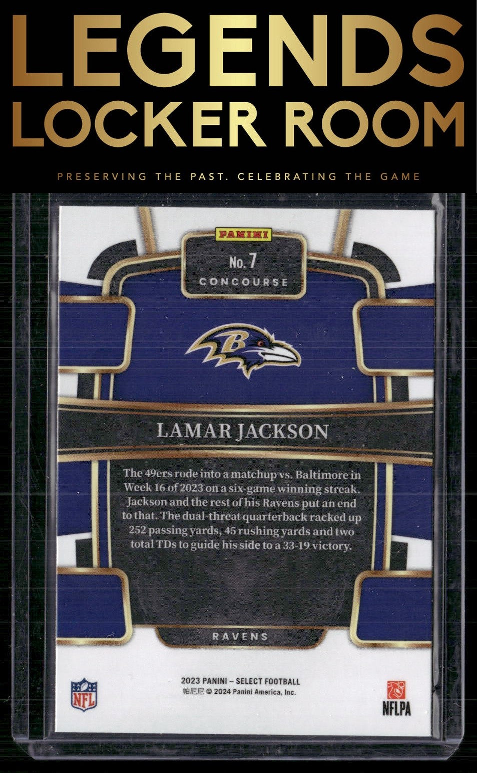2023 Panini Select #7 Lamar Jackson