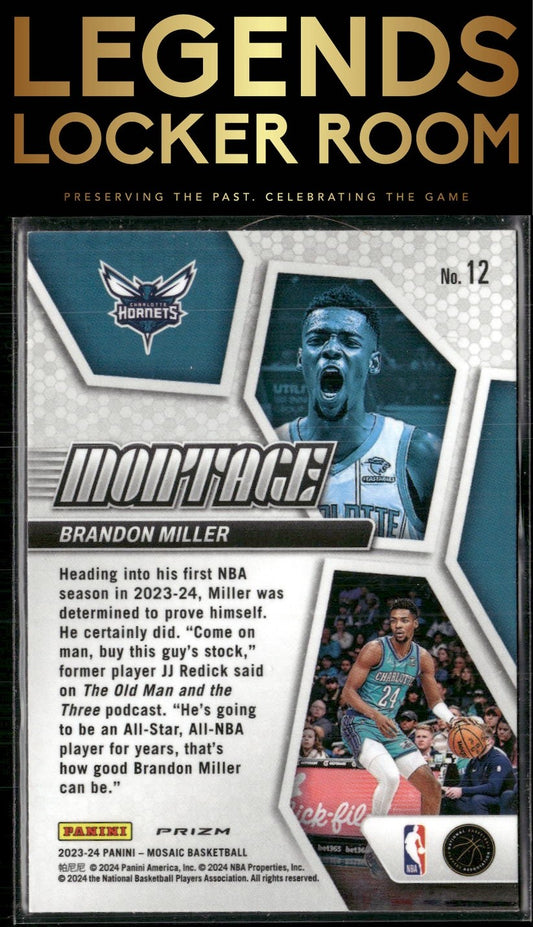 2023-24 Panini Mosaic #12 Brandon Miller Montage Mosaic