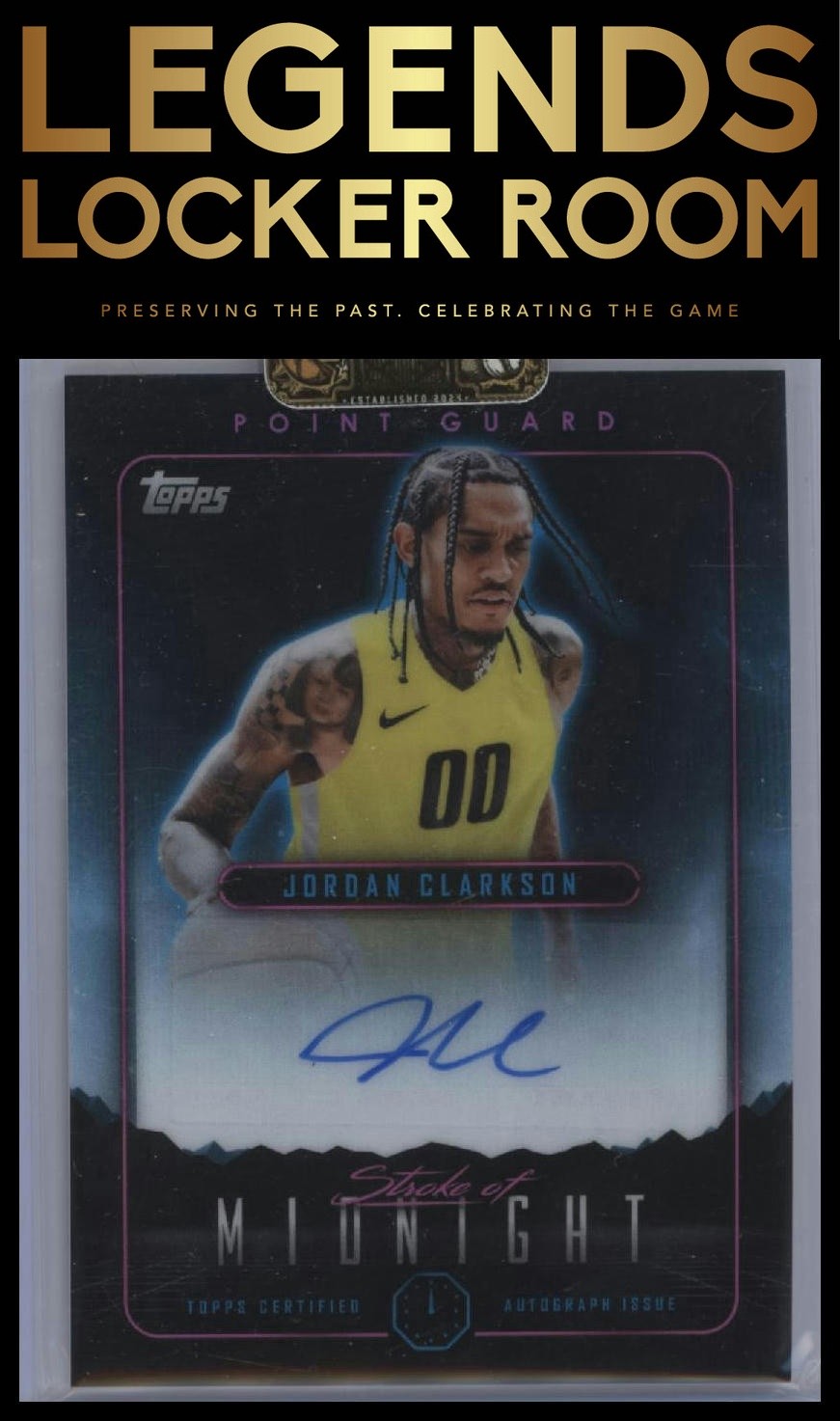2023-24 Topps Midnight #SMA-JC Jordan Clarkson Stroke of Midnight Autographs