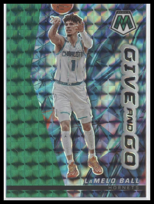 2022-23 Panini Mosaic #1 LaMelo Ball Give and Go Mosaic Green