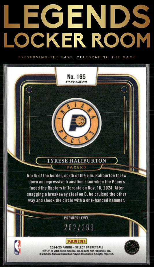 2024-25 Panini Select #165 Tyrese Haliburton Light Blue Prizm #/299