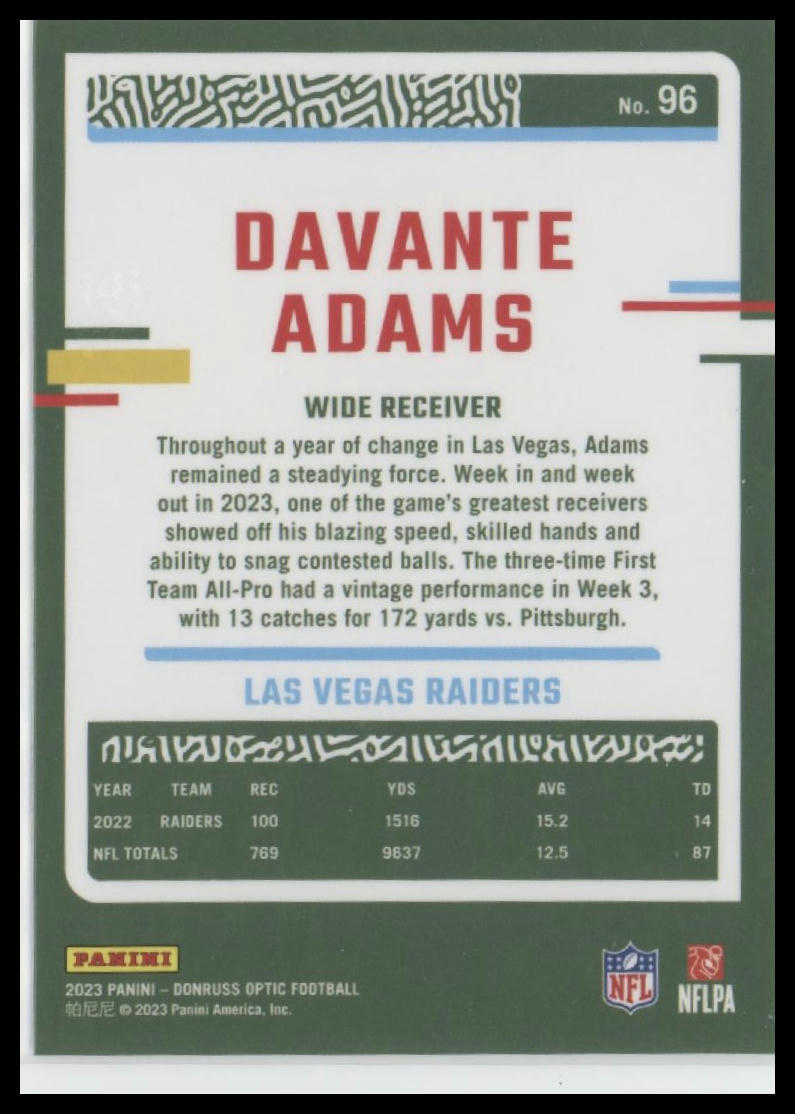 2023 Donruss Optic #96 Davante Adams